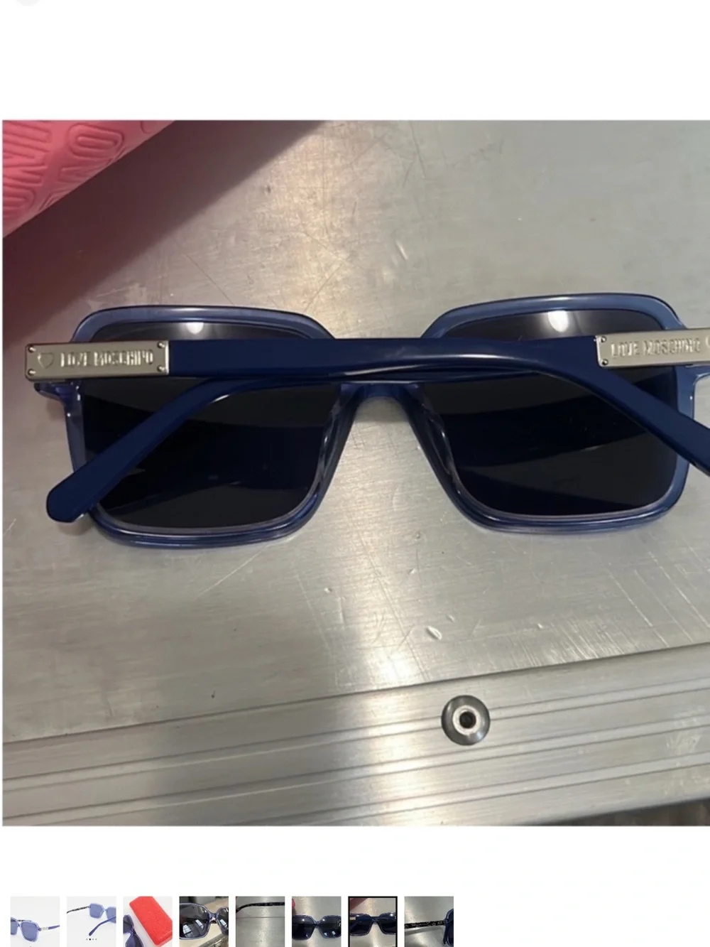 Love Moschino Translucent blue/Lavender Square Sunglasses - Picture 7 of 8